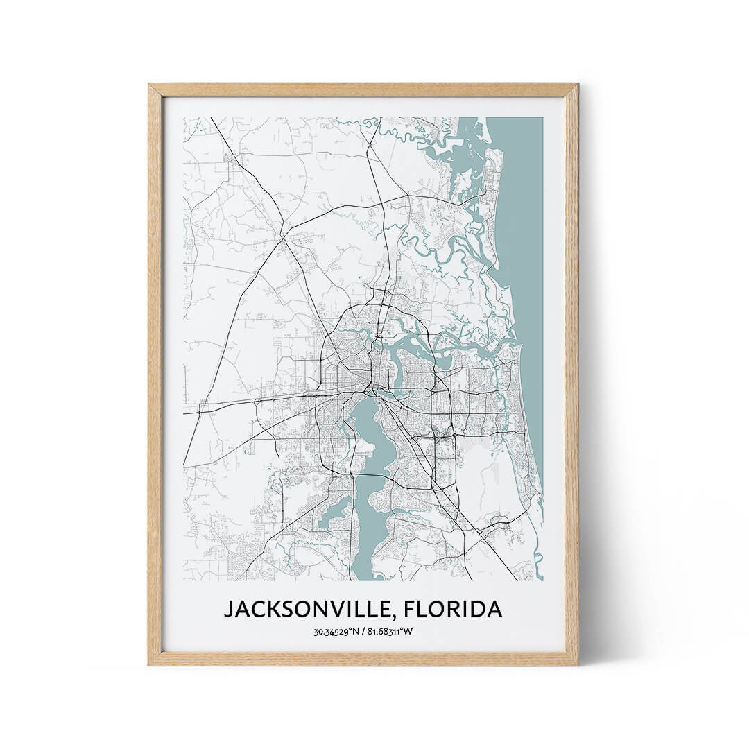 Jacksonville city map poster