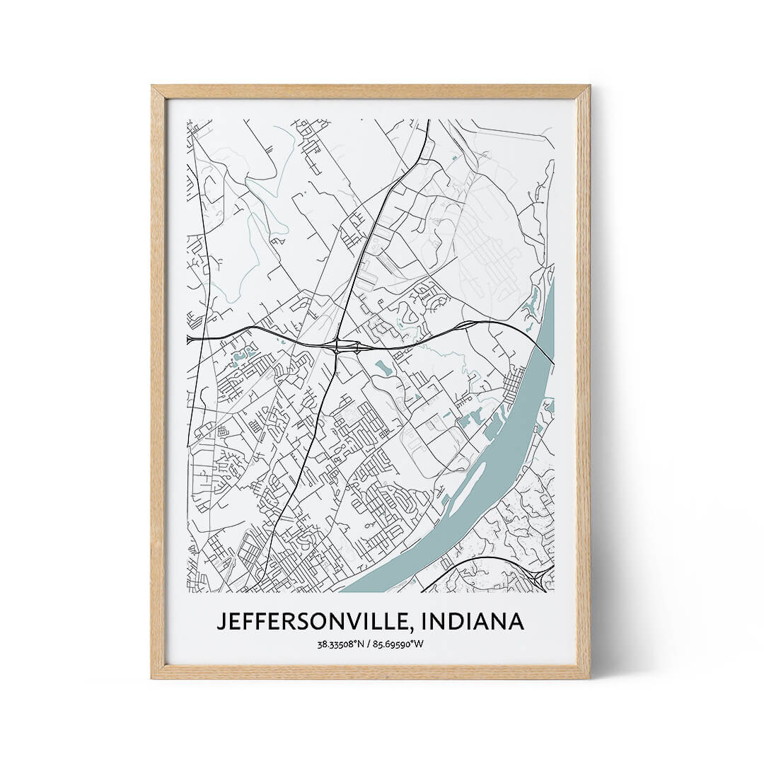 Jeffersonville city map poster