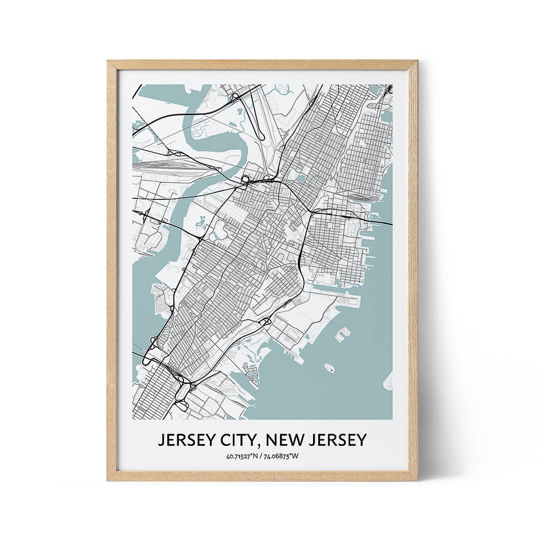 Jersey City city map poster