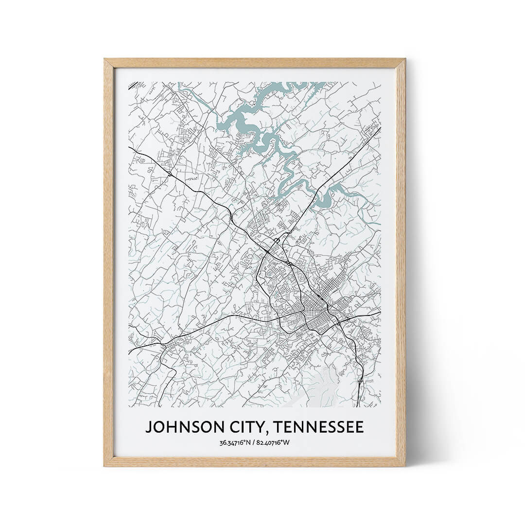 Johnson City city map poster