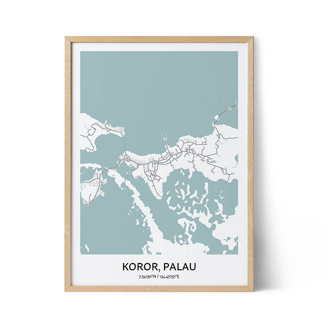 Koror city map poster