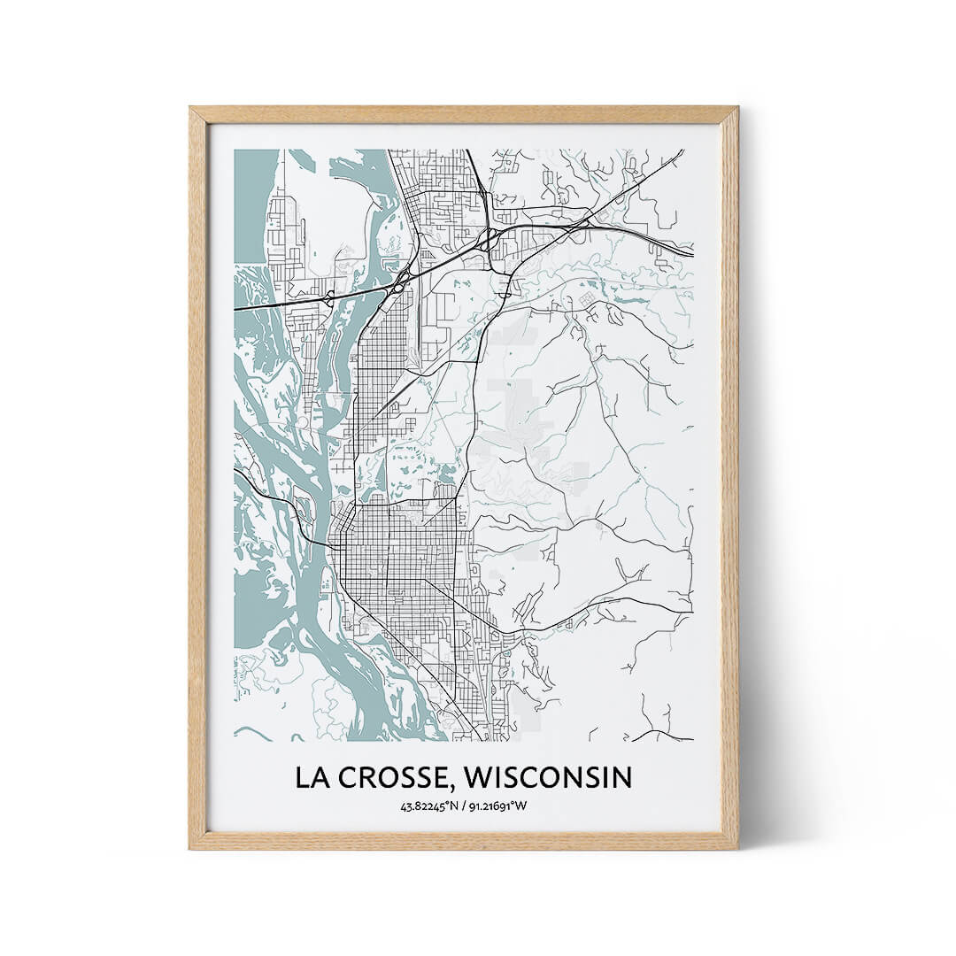 La Crosse city map poster