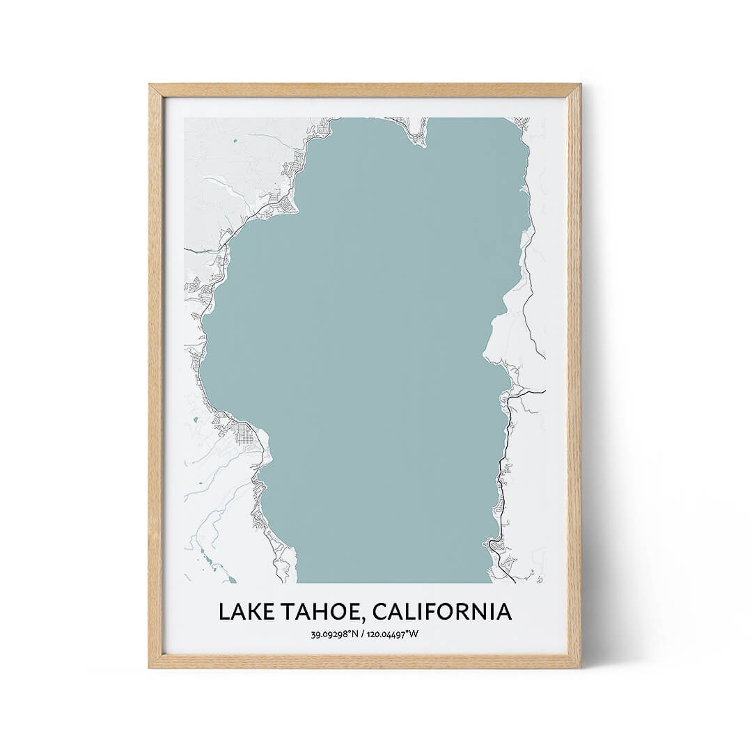 Lake Tahoe city map poster