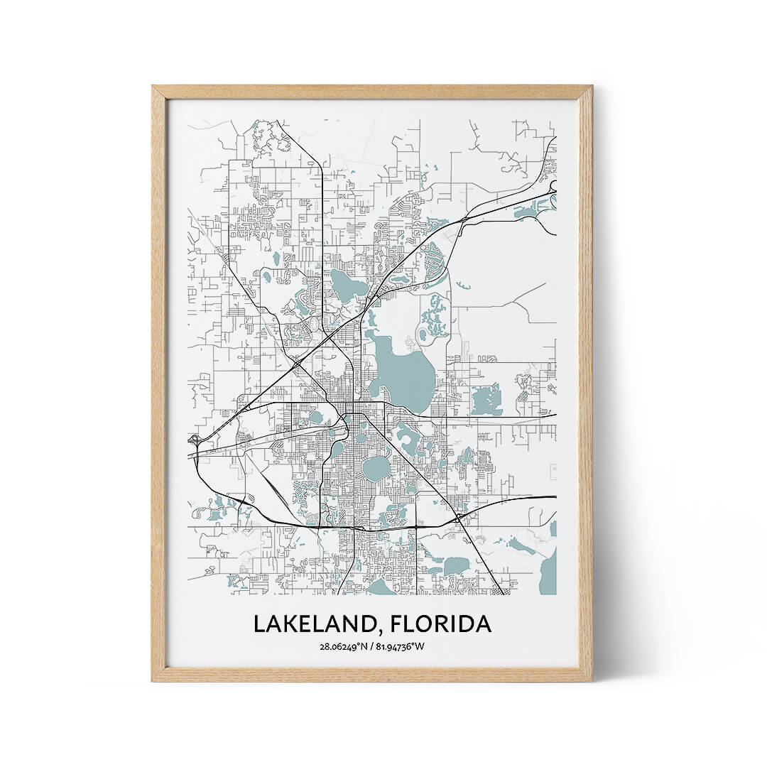 Lakeland city map poster