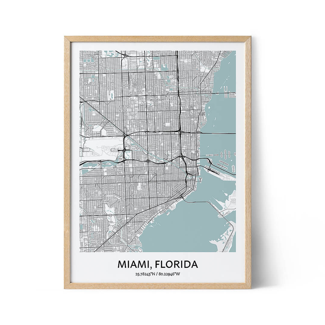 Miami city map poster