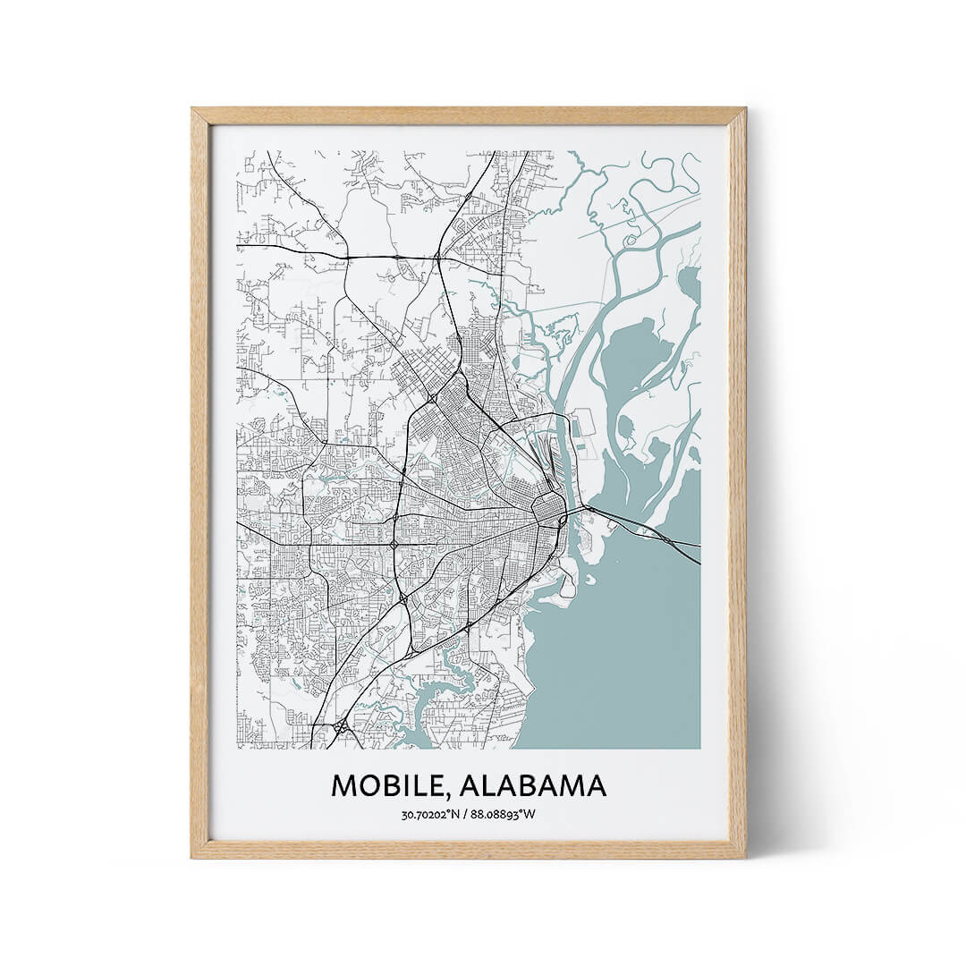 Mobile city map poster