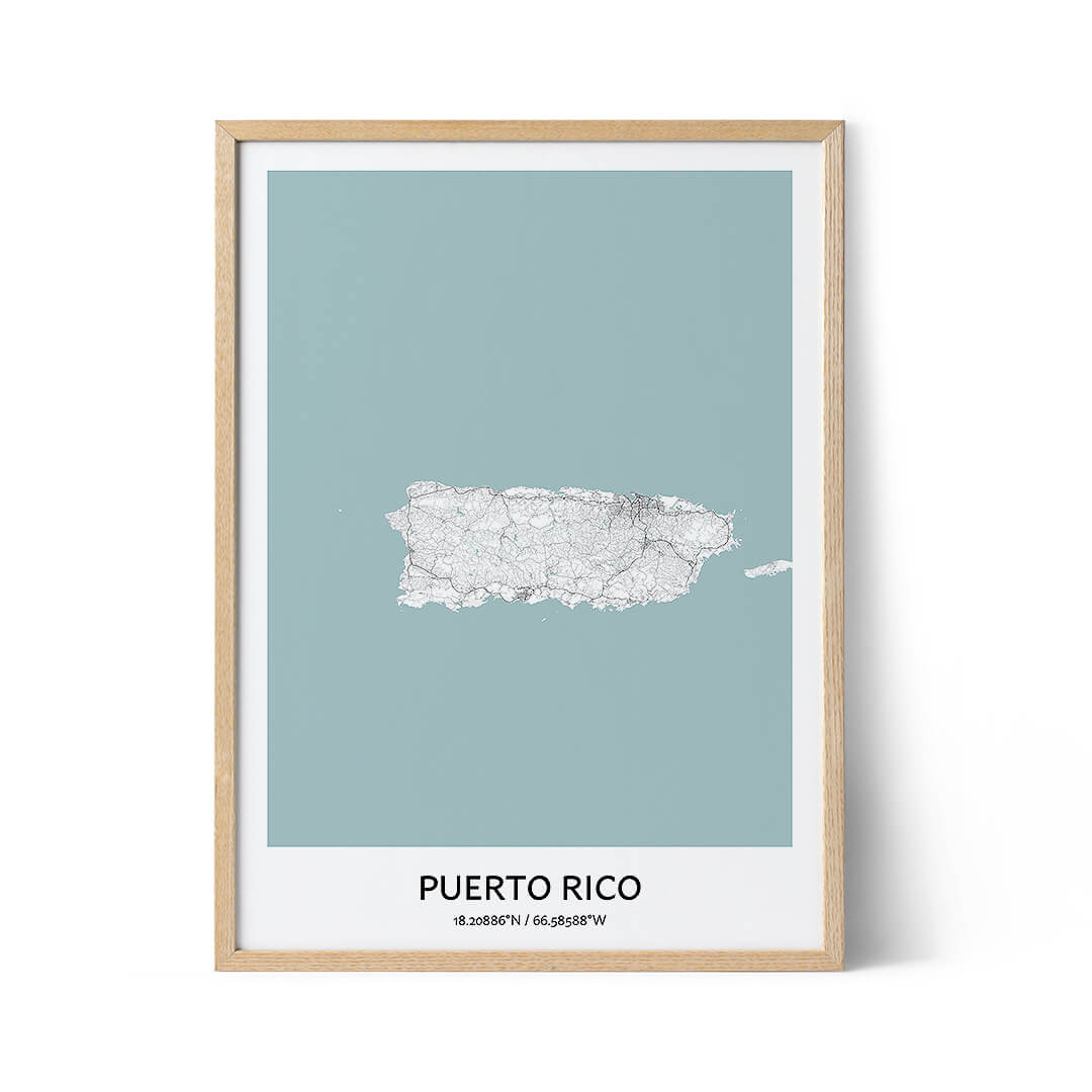 Puerto Rico city map poster