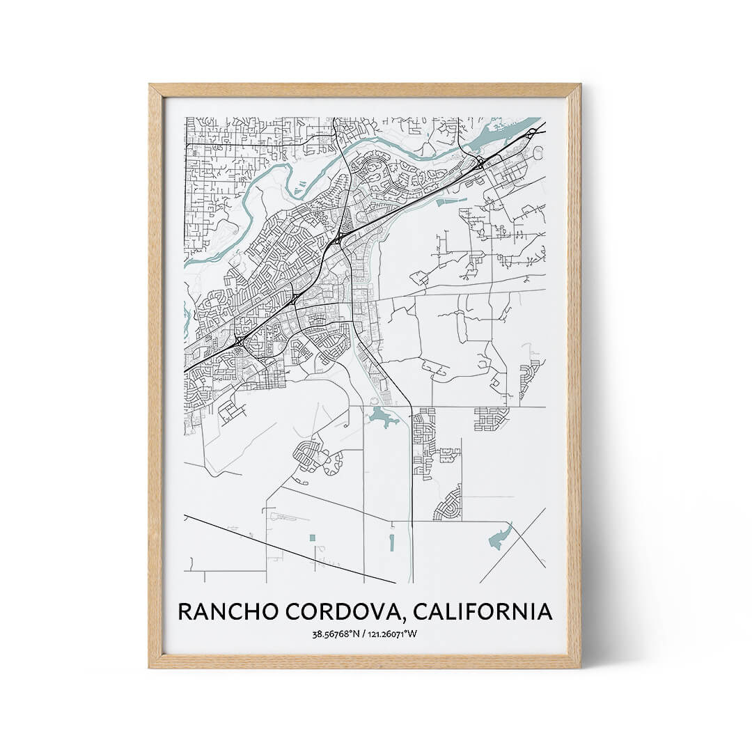 Rancho Cordova city map poster