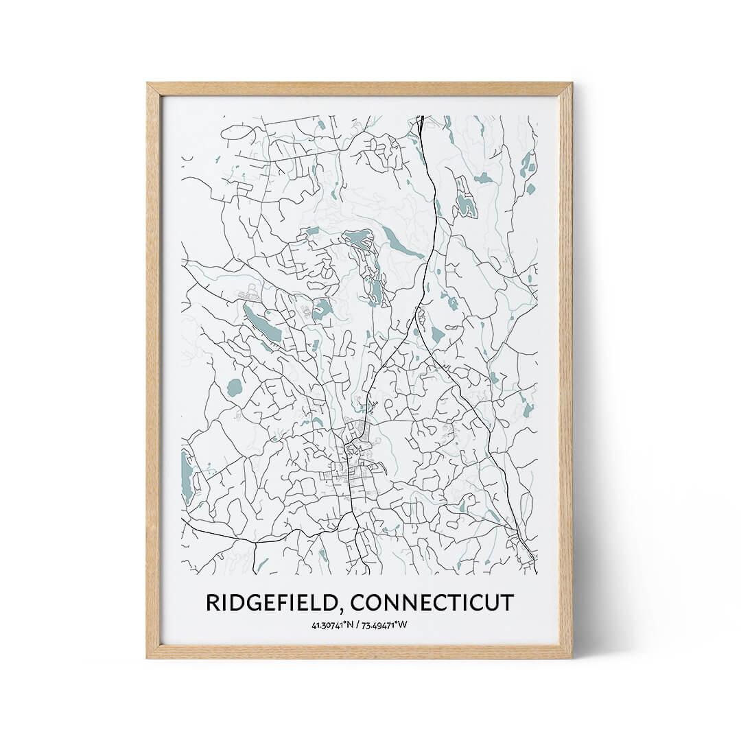 Ridgefield city map poster