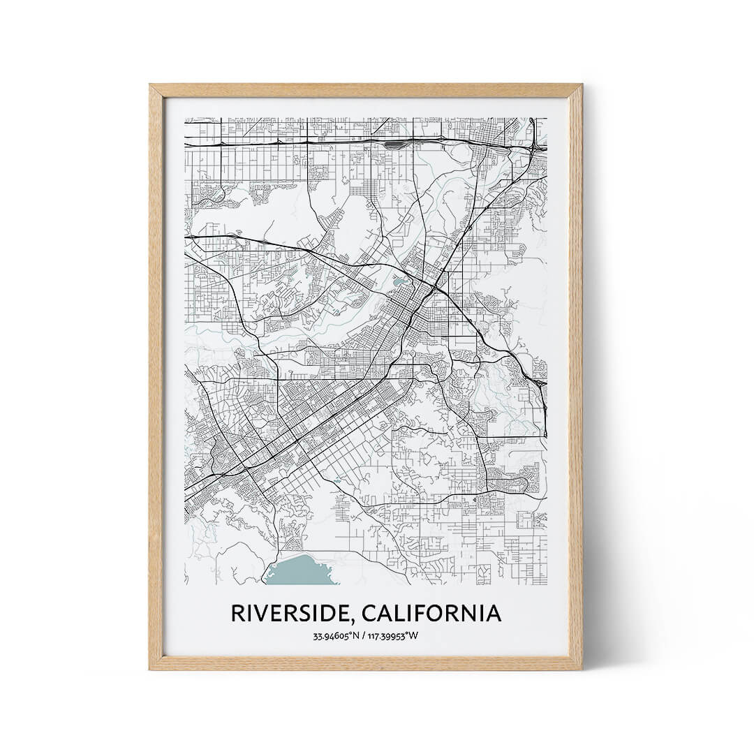 Riverside city map poster