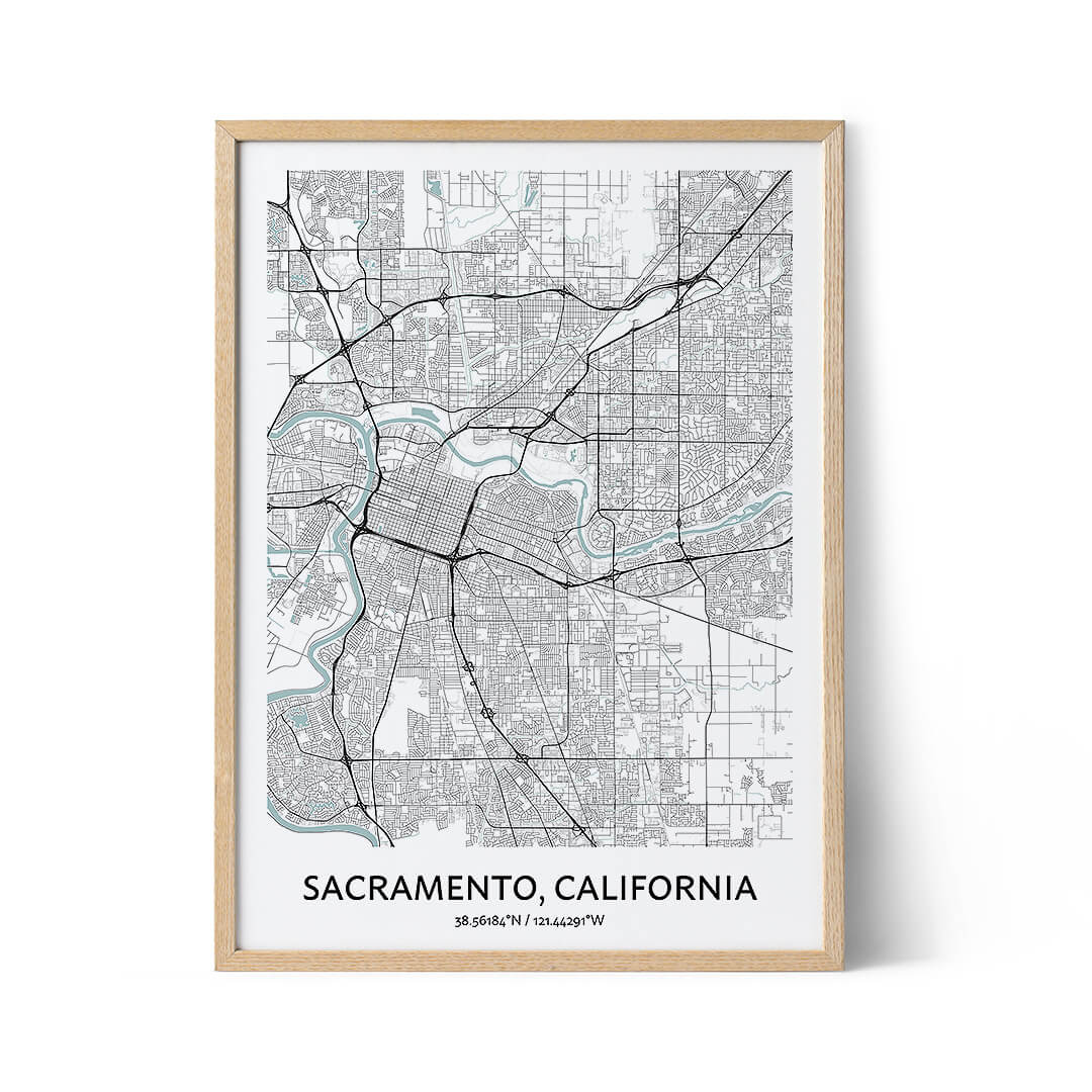 Sacramento city map poster