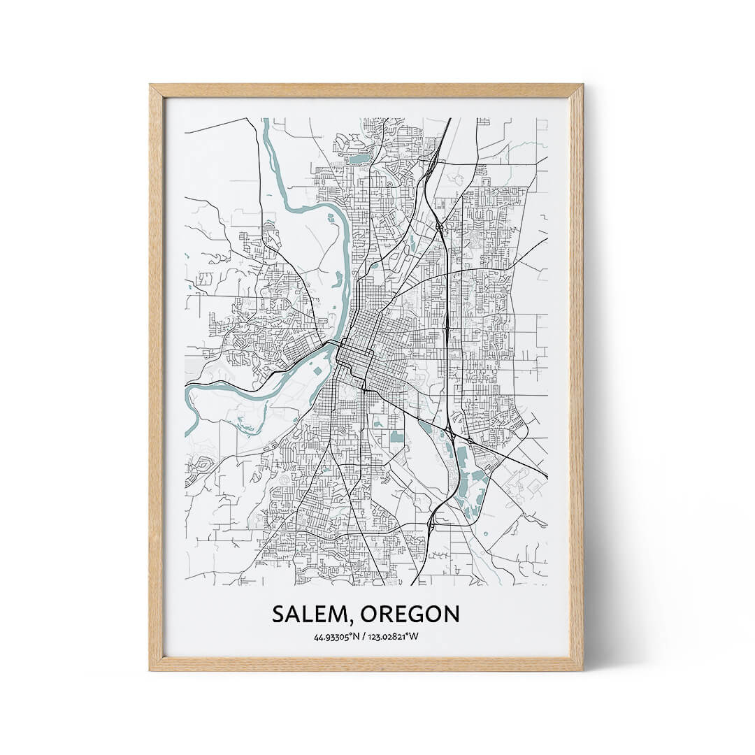 Salem city map poster