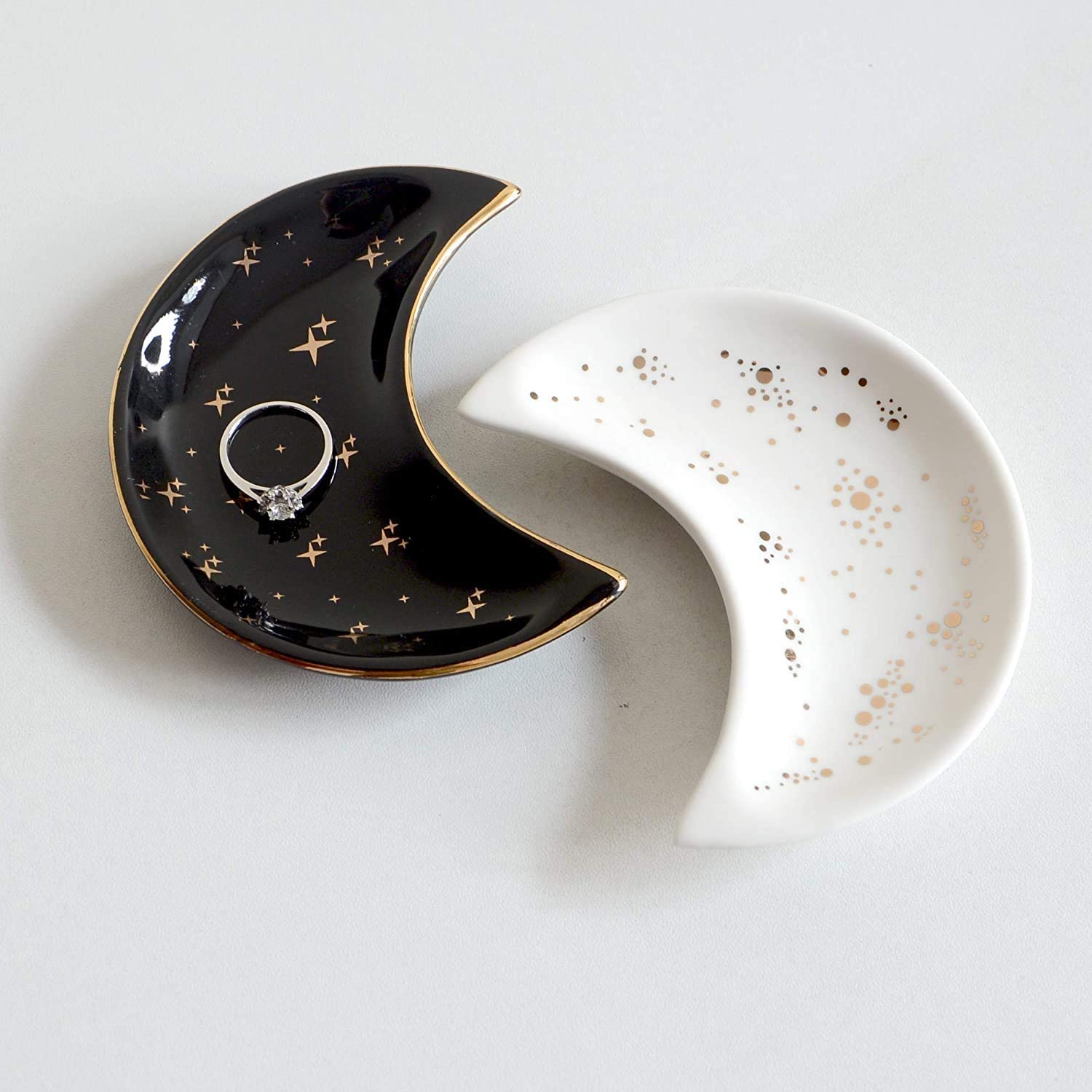 Moon-Shaped Jewelry Dish Tray
