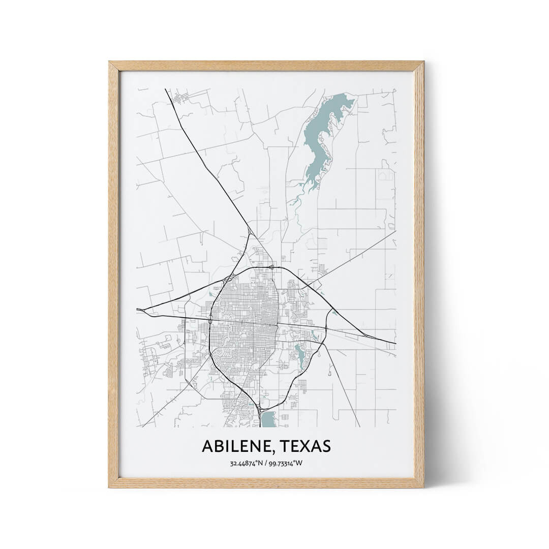 Abilene city map poster