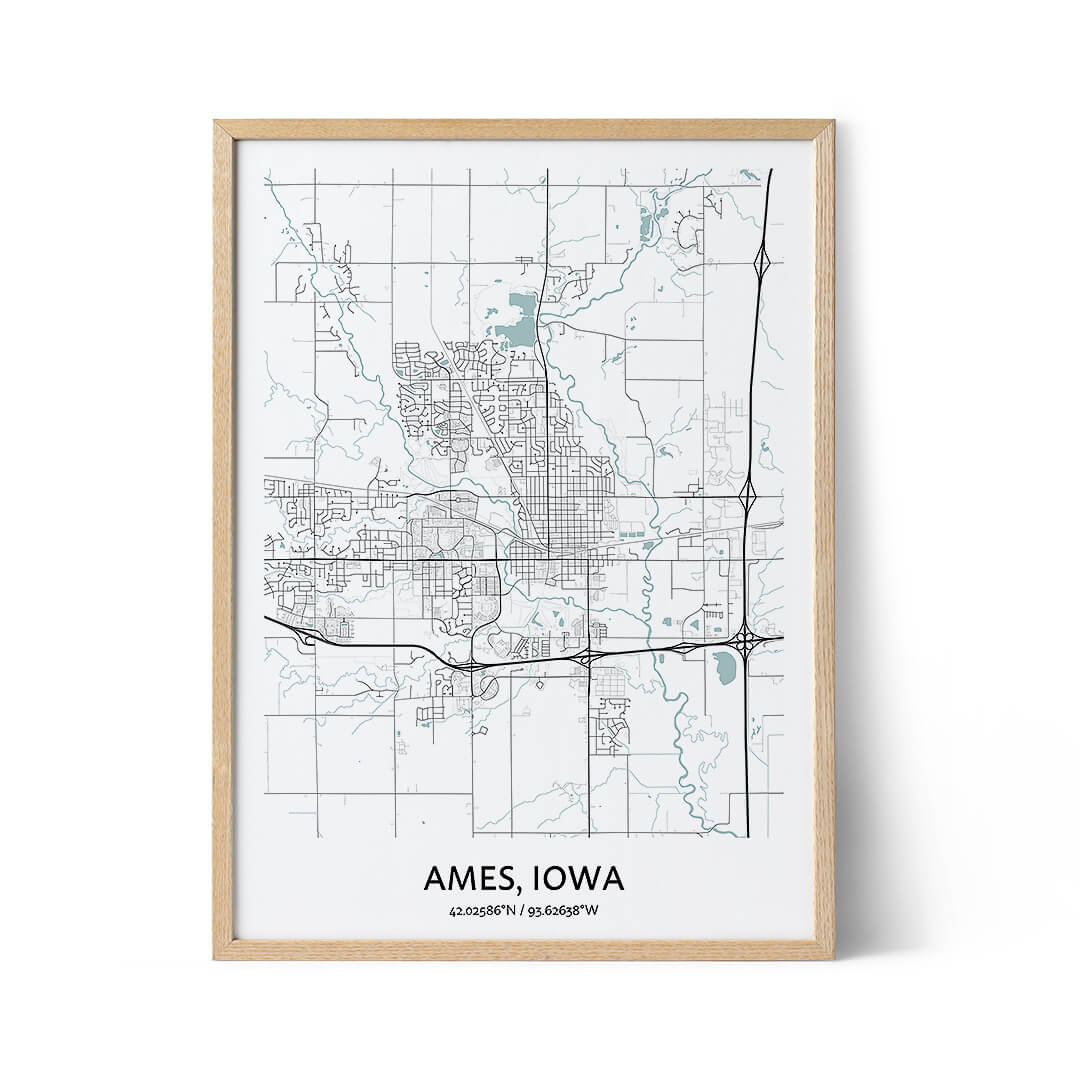 Ames city map poster
