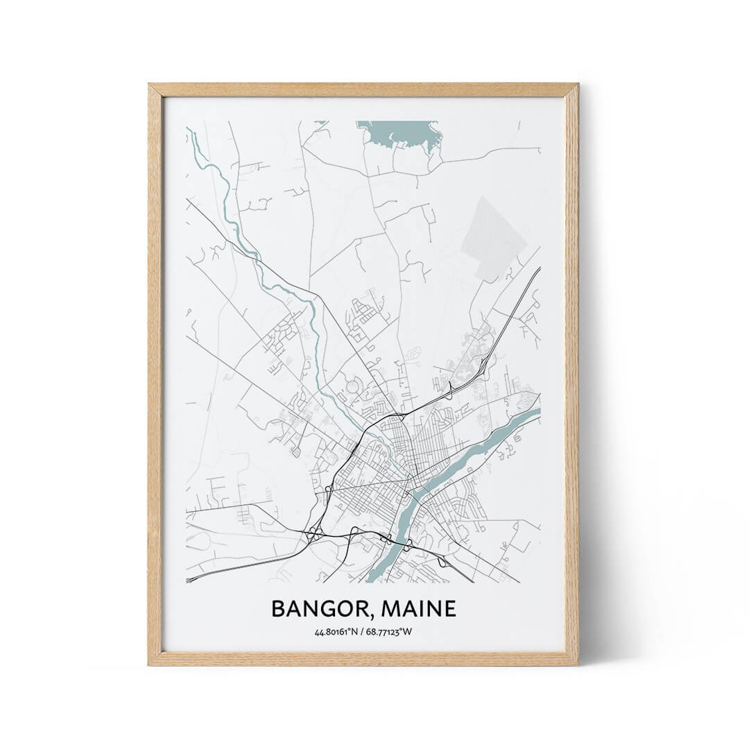 Bangor city map poster