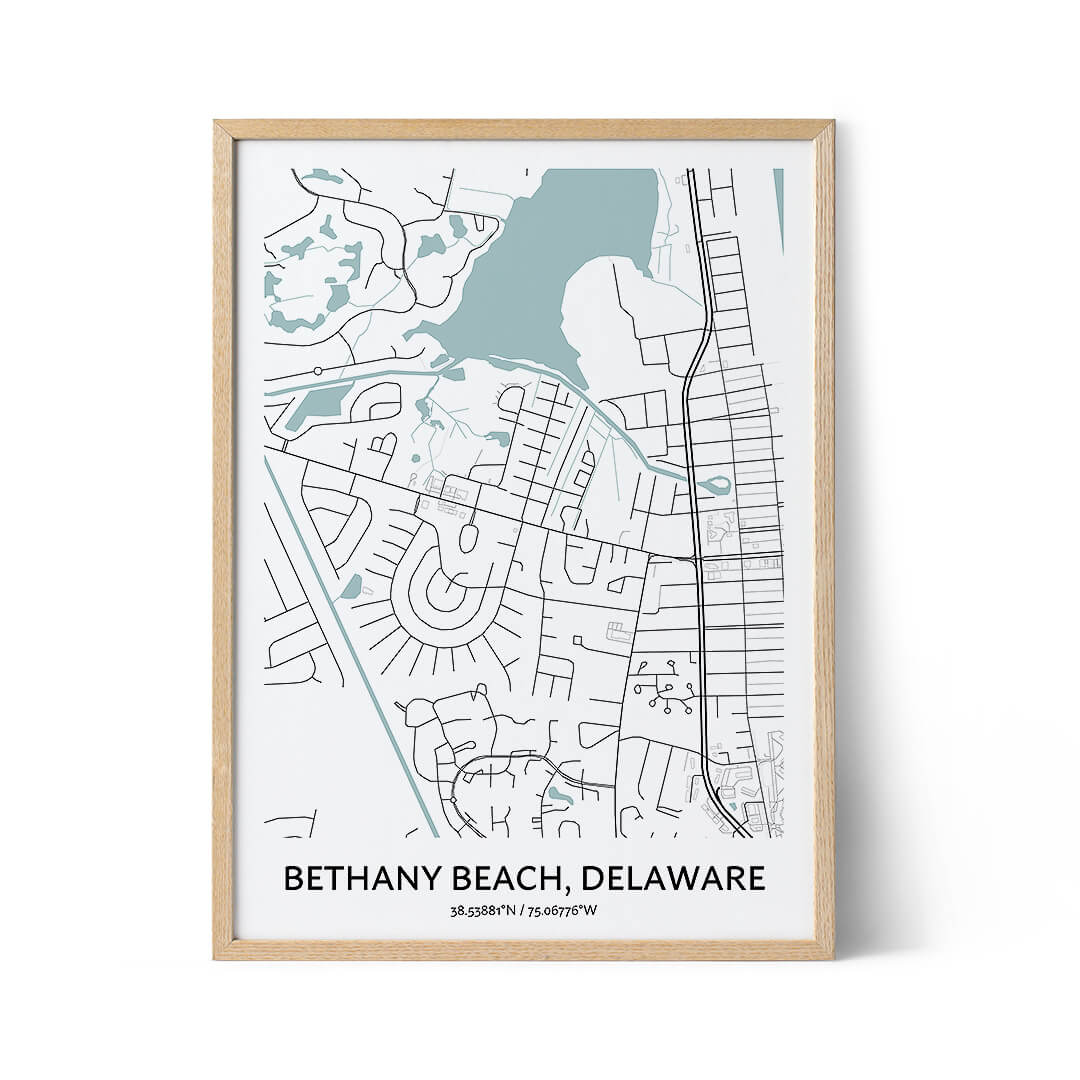 Bethany Beach city map poster