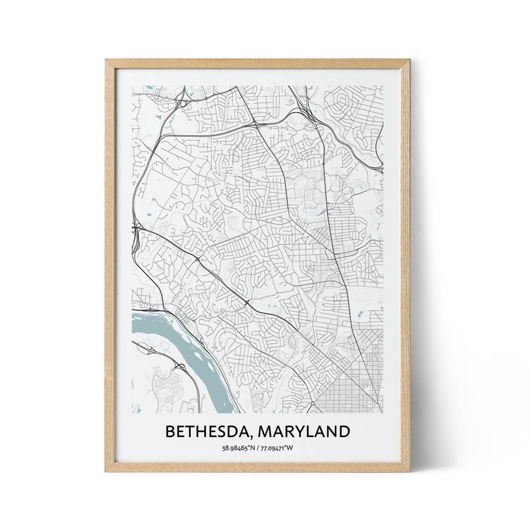 Bethesda city map poster