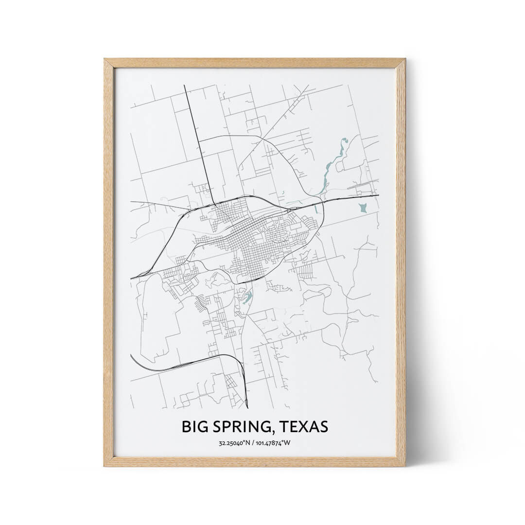 Big Spring city map poster