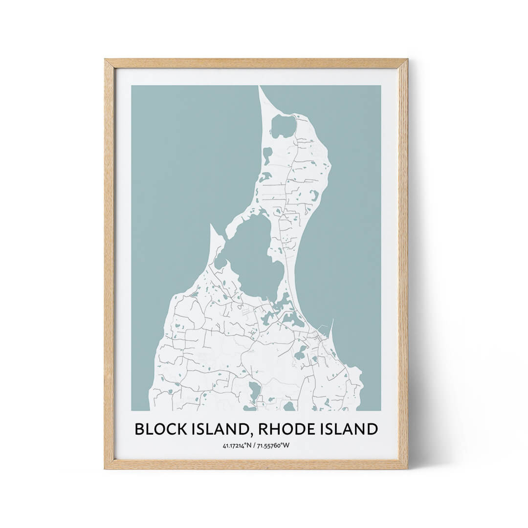 Block Island city map poster