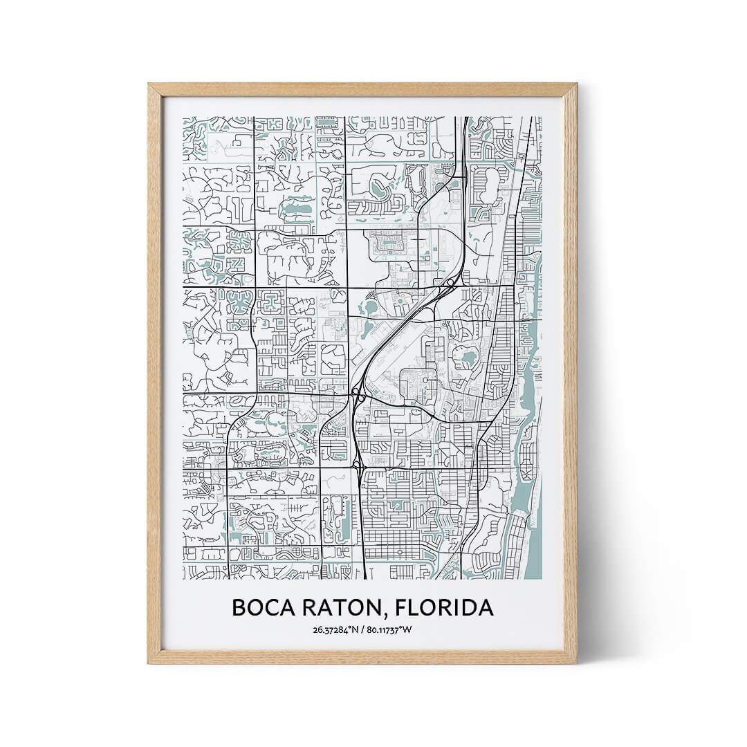 Boca Raton city map poster