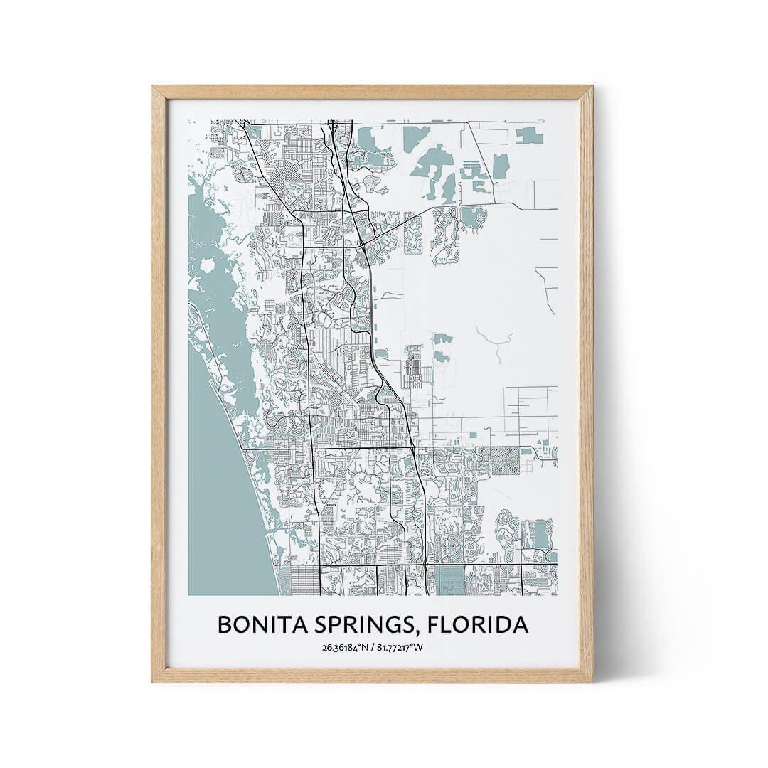 Bonita Springs city map poster