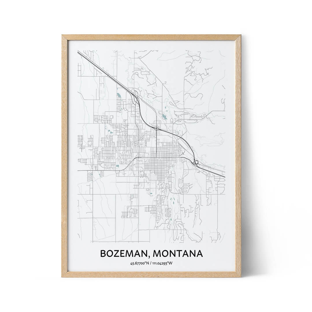 Bozeman city map poster
