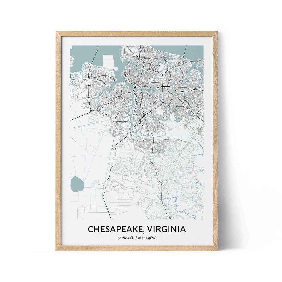 Chesapeake city map poster