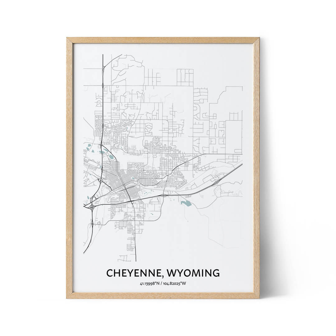 Cheyenne city map poster