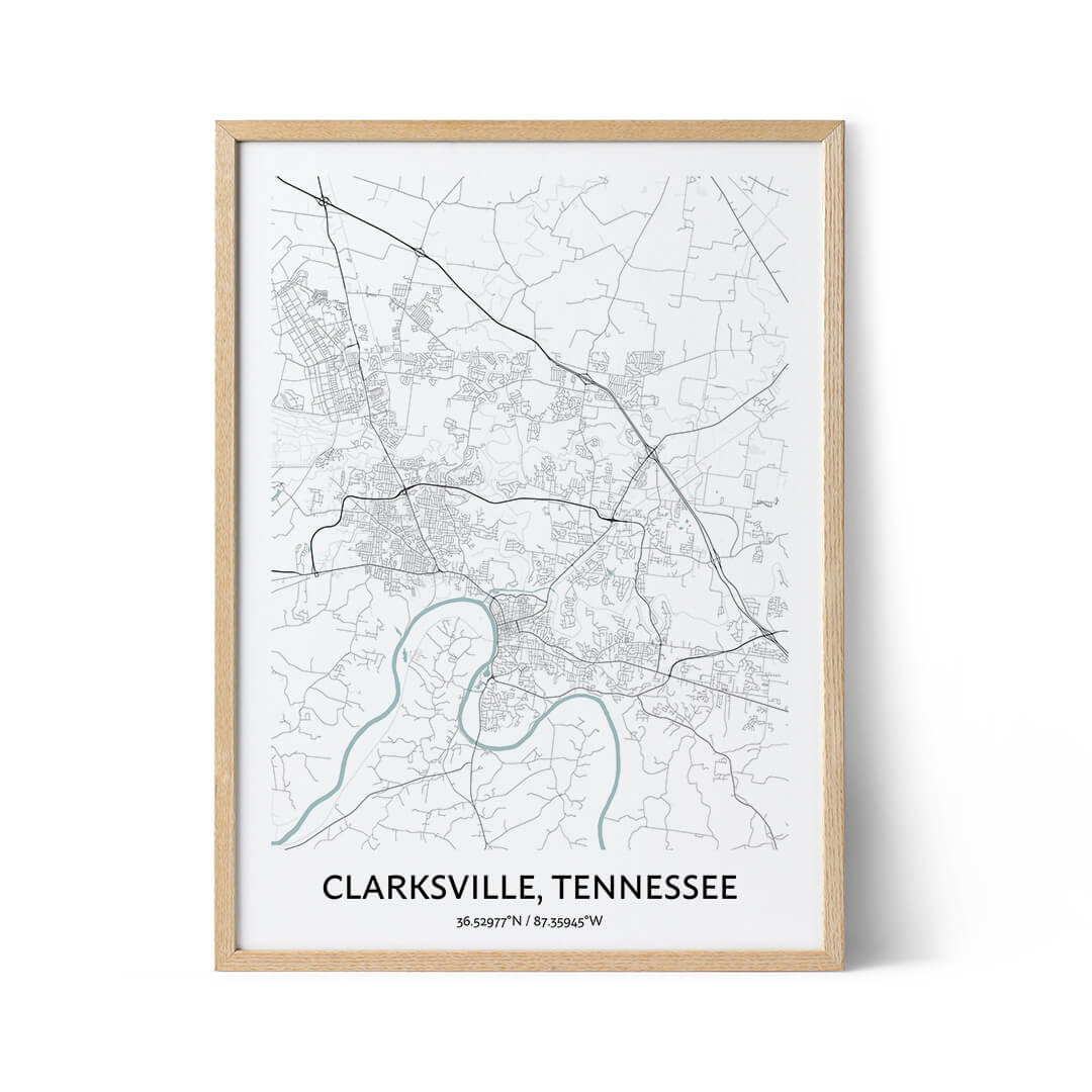 Clarskville city map poster