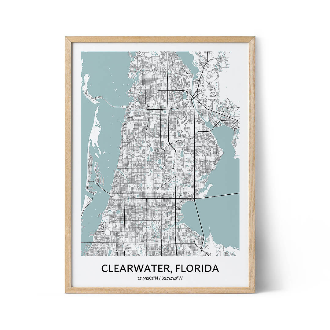 Clearwater city map poster