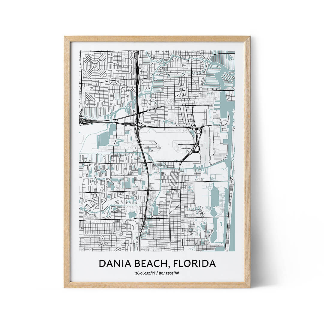 Dania Beach city map poster