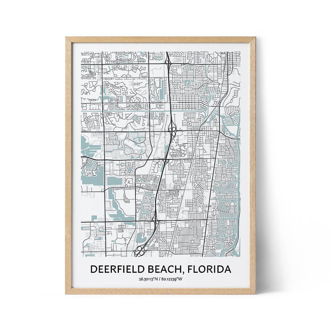 Deerfield Beach city map poster