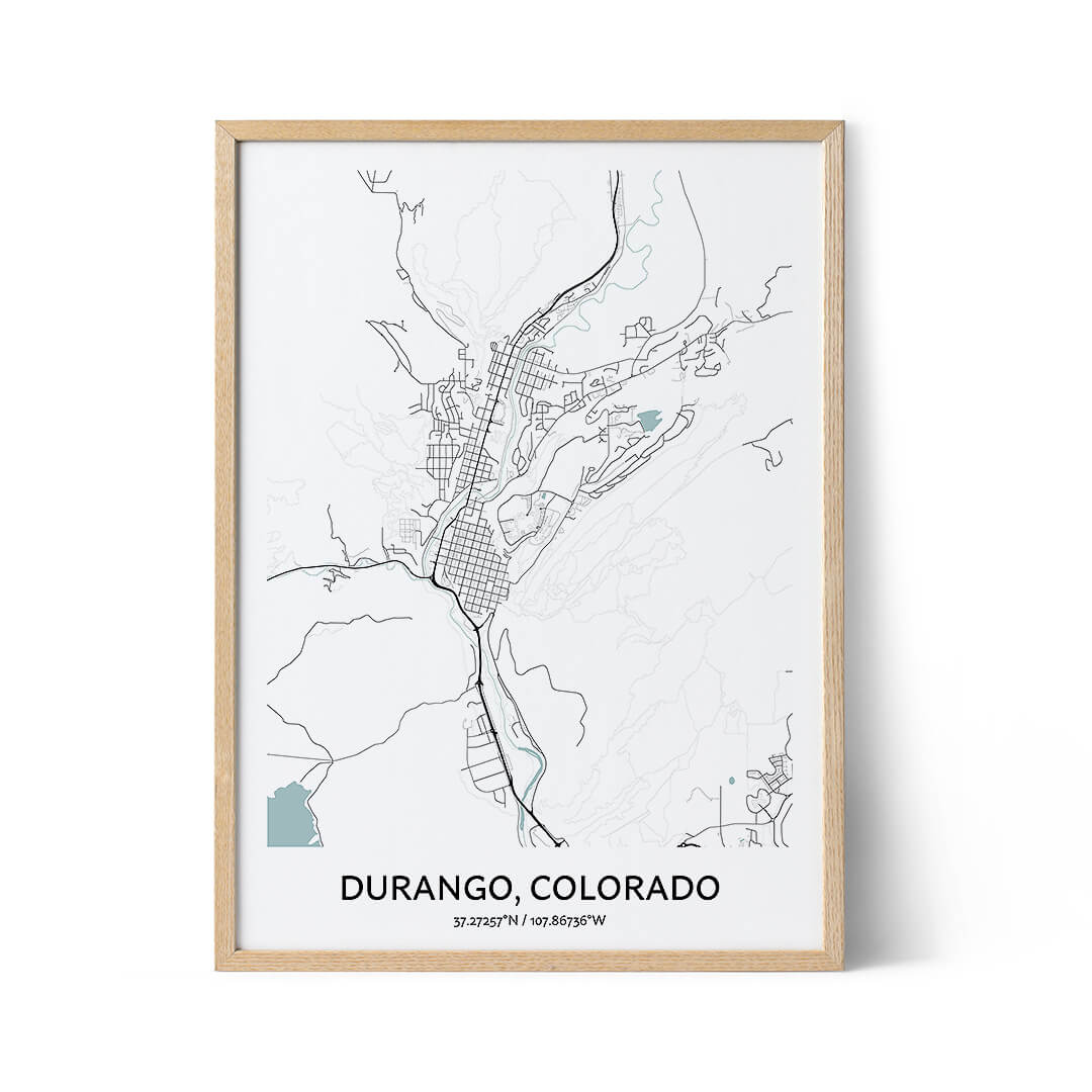 Durango city map poster