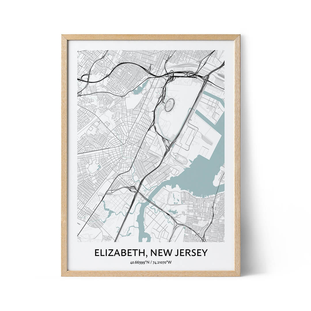 Elizabeth city map poster
