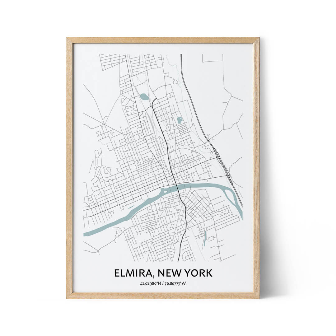 Elmira city map poster