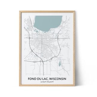 Fond du Lac city map poster