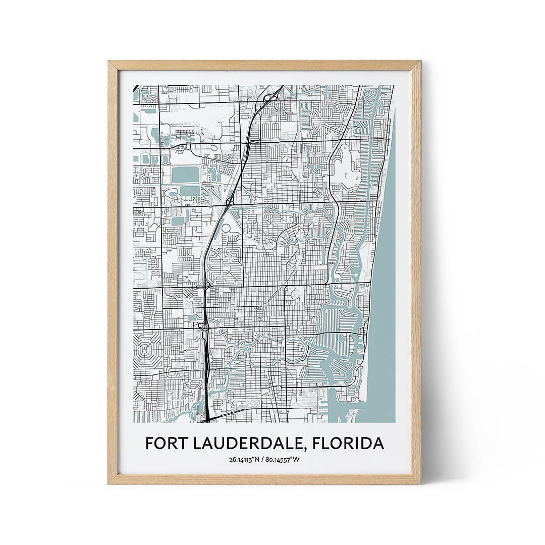 Fort Lauderdale city map poster