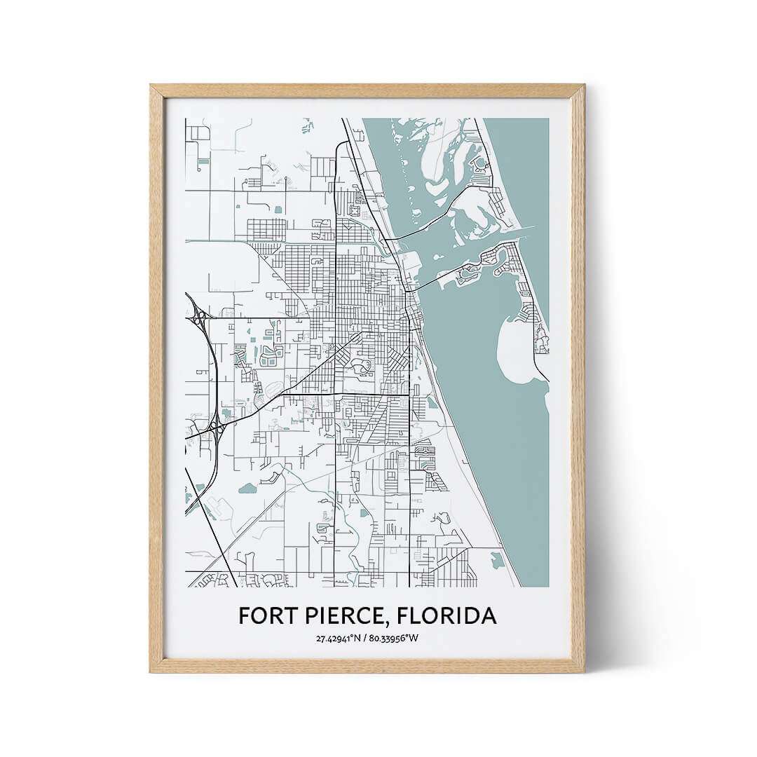 Fort Pierce city map poster