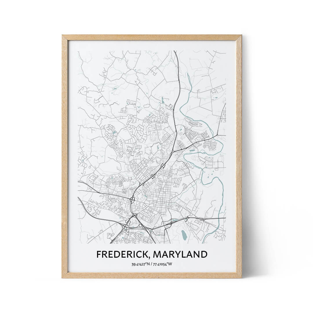 Frederick city map poster