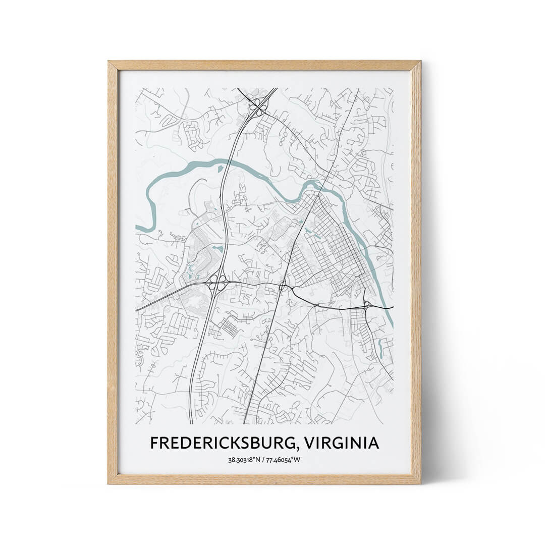 Fredericksburg city map poster