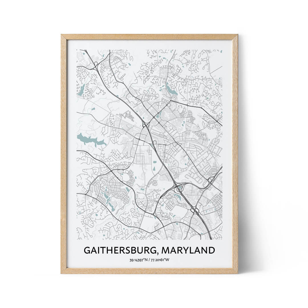Gaithersburg city map poster
