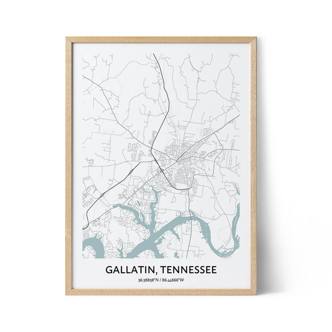 Gallatin city map poster