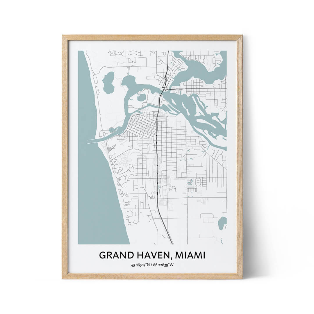 Grand Haven city map poster