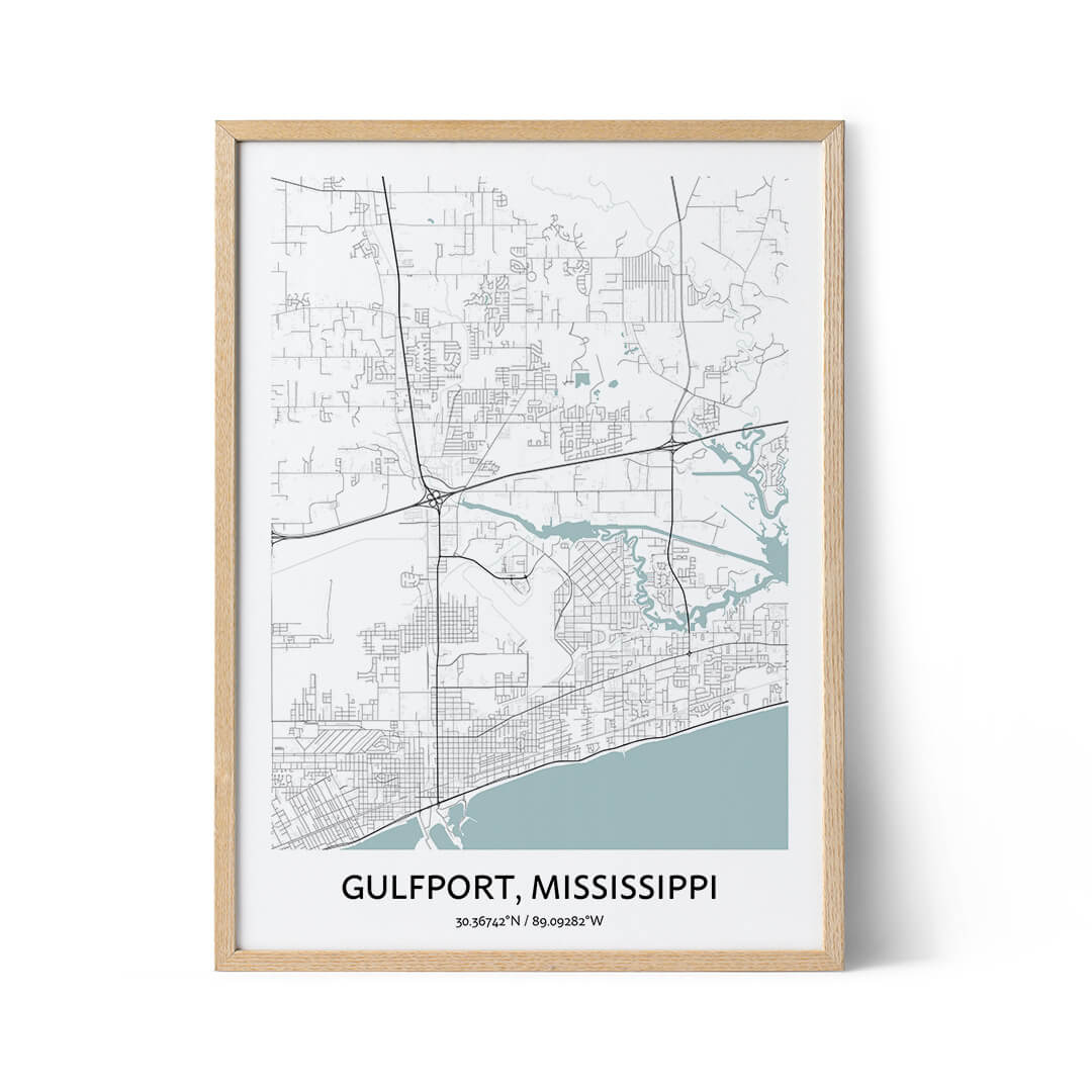 Gulfport city map poster