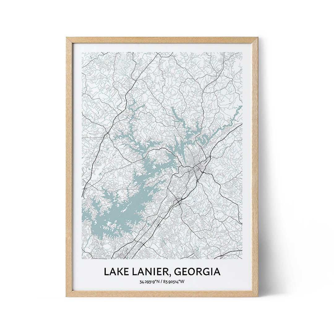 Lake Lanier city map poster