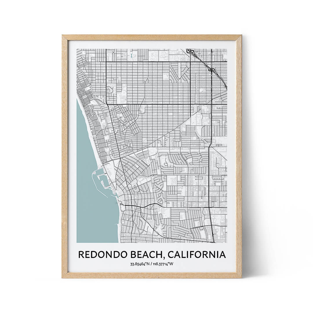 Redondo Beach city map poster