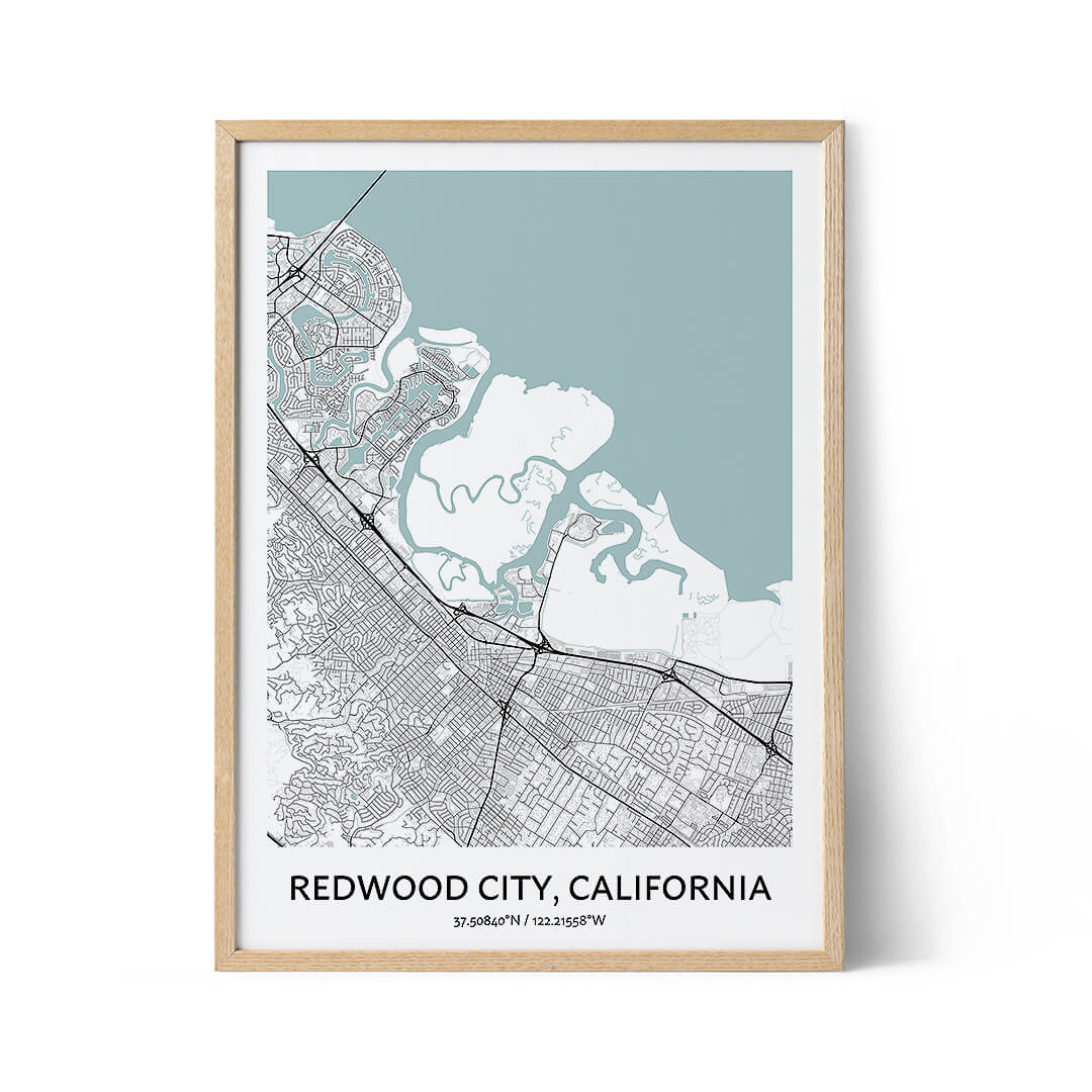 Redwood City city map poster
