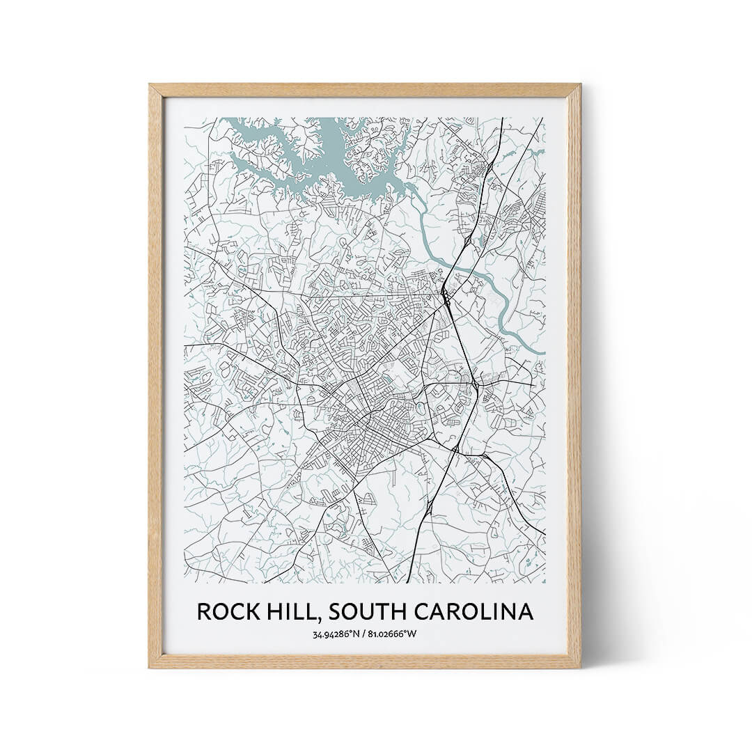 Rock Hill city map poster