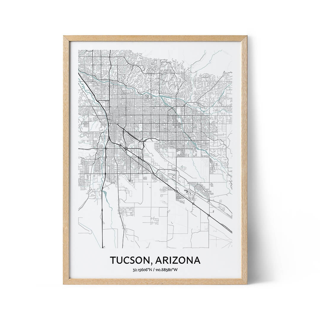 Tucson city map poster